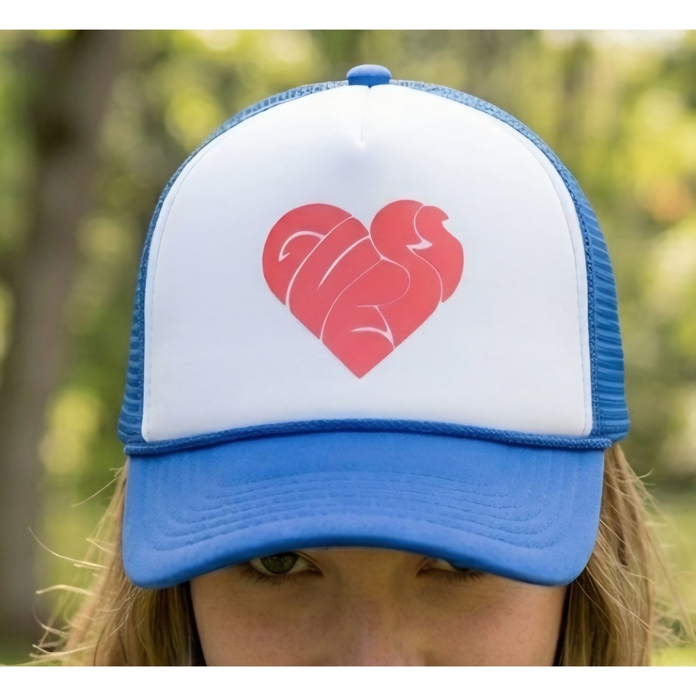 Guess Originals J Balvin SS 2022 Amor Trucker Hat Blue White Heart Snapback Cap